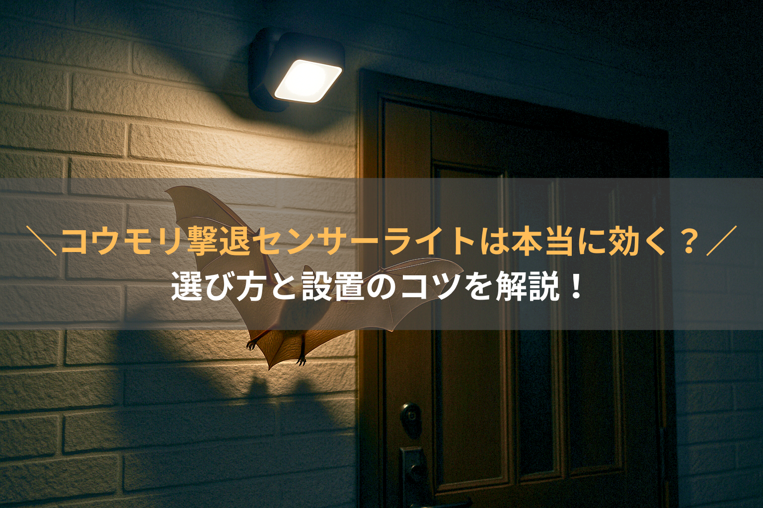 コウモリ撃退センサーライトは本当に効く？ 選び方と設置のコツを解説！