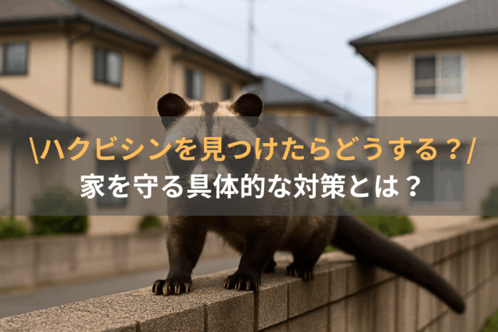 ハクビシン見つけたらどうする？家を守る具体的な対策とは？