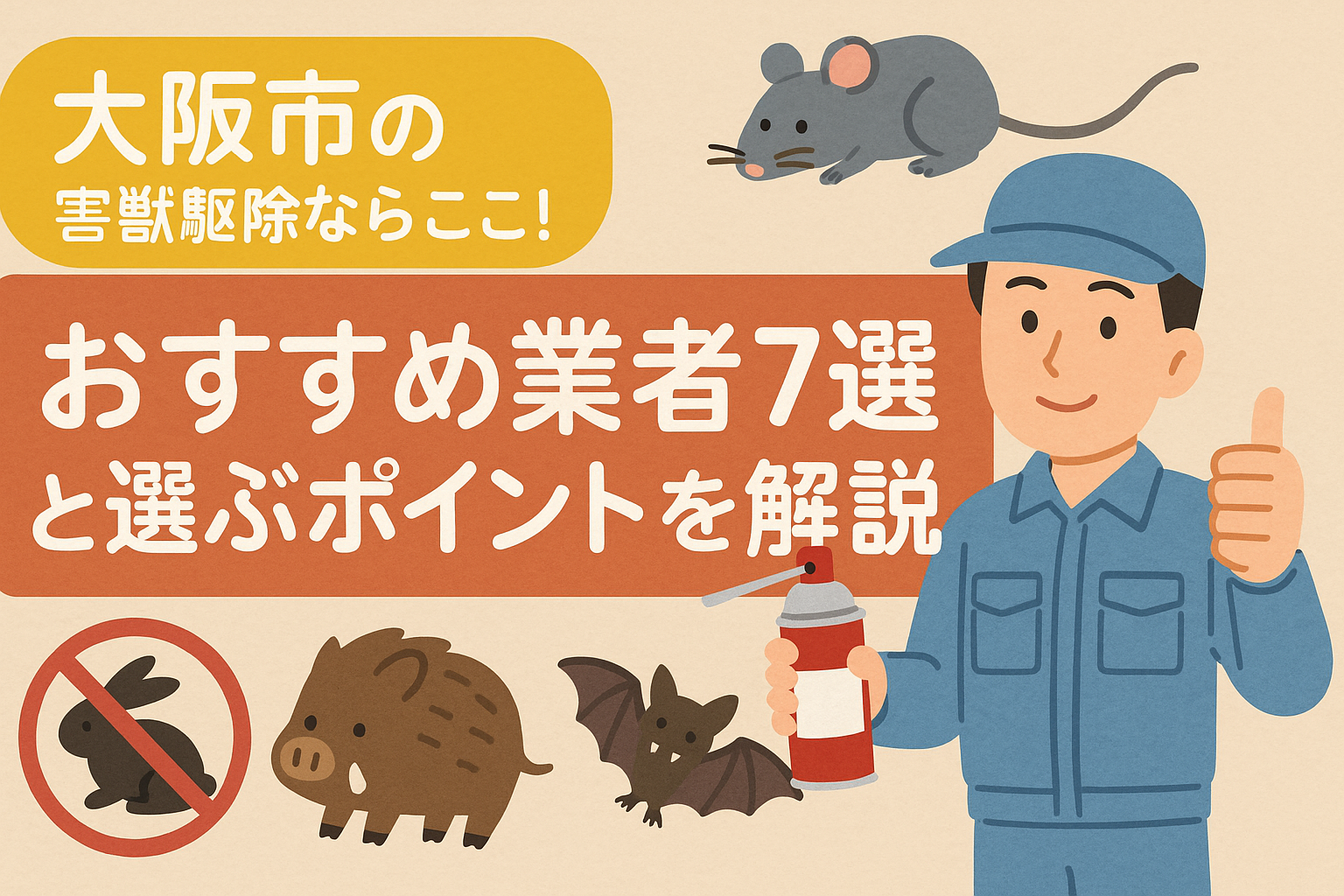 大阪市の害獣駆除ならここ！おすすめ業者7選と選ぶポイントを解説